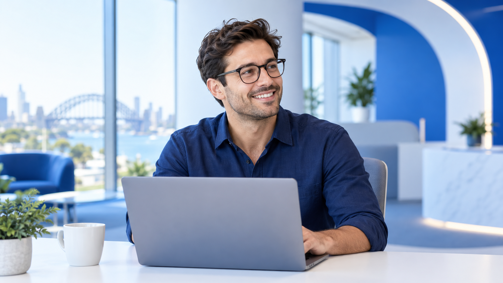 A hiring manager reviewing structured candidate evidence at a laptop