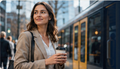 A professional commuting while considering practical job fit